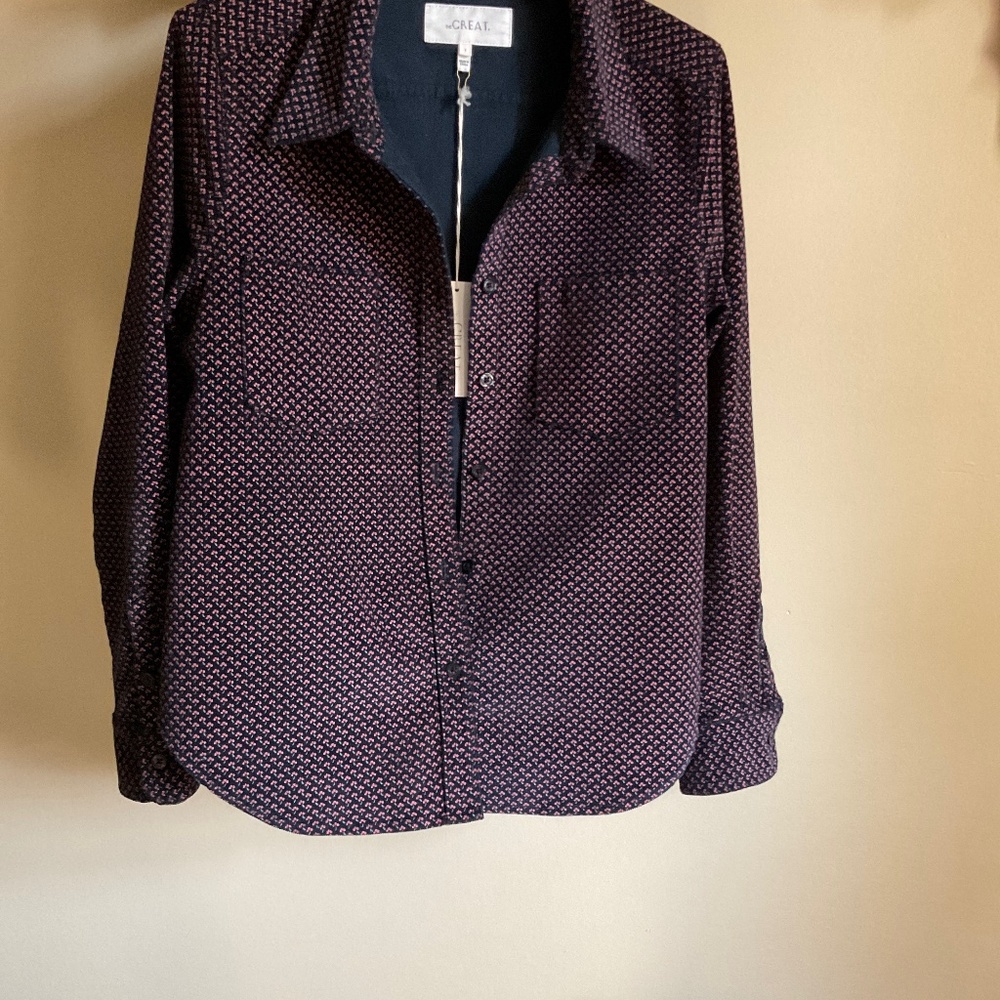THE GREAT Scouting Top in Berry Print Size 1